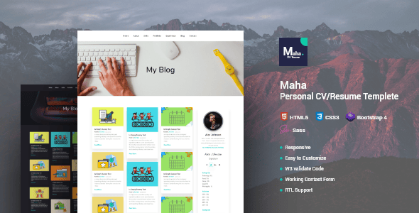 Maha CV/Resume - HTML template