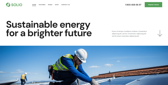 Solio - Solar & Renewable Energy WordPress Theme