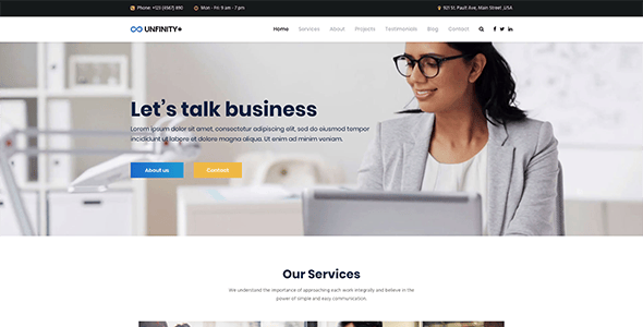 Unfinity - One Page WordPress Unfinity - One Page WordPress