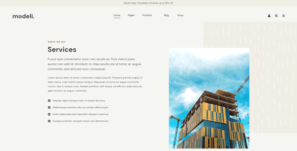 Modeli - Architecture and Engineering Adobe XD Template