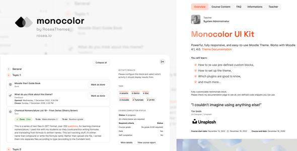 Monocolor - Premium Moodle Theme