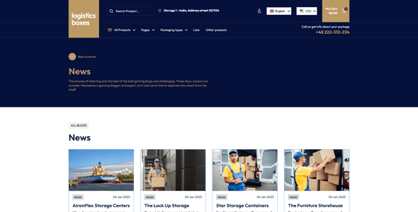Logistics Boxes - Transport Shopify 2.0 Theme