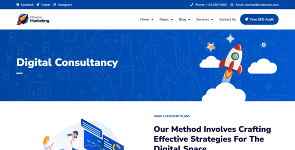 Influence Marketing - SEO & Digital Agency Elementor Pro Template Kit