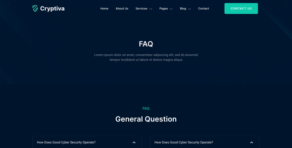 Cryptiva – Cyber Security Services Elementor Template Kit