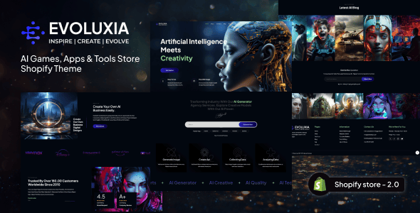Evoluxia - AI Games, Apps & Tools Store Shopify Theme Evoluxia - AI Games, Apps & Tools Store Shopify Theme