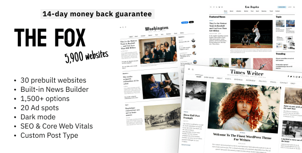 The Fox - Minimal News Magazine WordPress Theme The Fox - Minimal News Magazine WordPress Theme