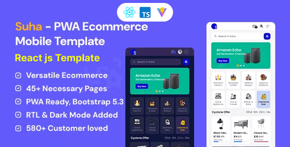Suha - PWA Ecommerce Mobile React JS Template Suha - PWA Ecommerce Mobile React JS Template