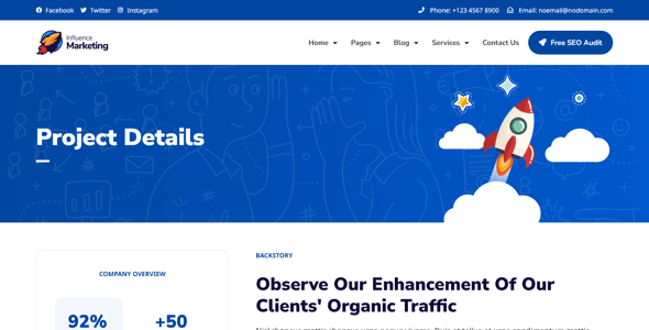 Influence Marketing - SEO & Digital Agency Elementor Pro Template Kit