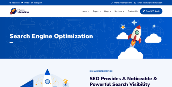 Influence Marketing - SEO & Digital Agency Elementor Pro Template Kit