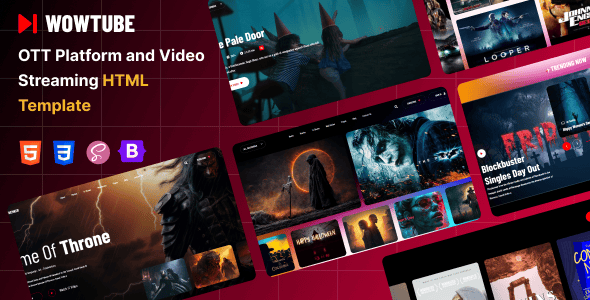 WowTube - OTT Platform and Video Streaming HTML Template WowTube - OTT Platform and Video Streaming HTML Template